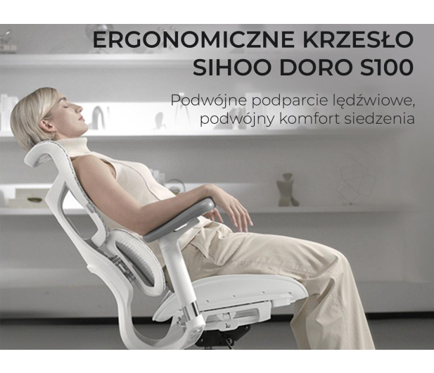 Sihoo DORO S100 Mesh biały - 1542251 - zdjęcie 5